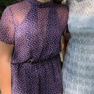 BCBGeneration Floral High Neck Mini Dress